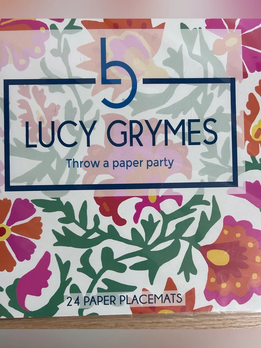 Lucy Grymes 24 Floral Paper Placemats - Pink, Green & Orange Pack 11x17